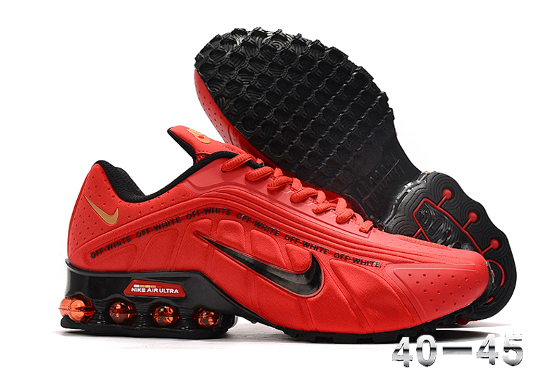 Men Nike Shox R4 Red Black Footwear - Click Image to Close